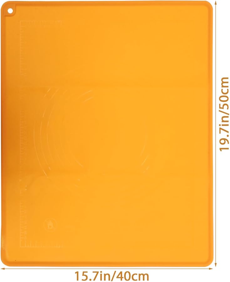 Orange Silicone Dough Rolling Mat 40X50Cm Non Stick Anti Skid Baking Cooking Kneading Mat - Image 2